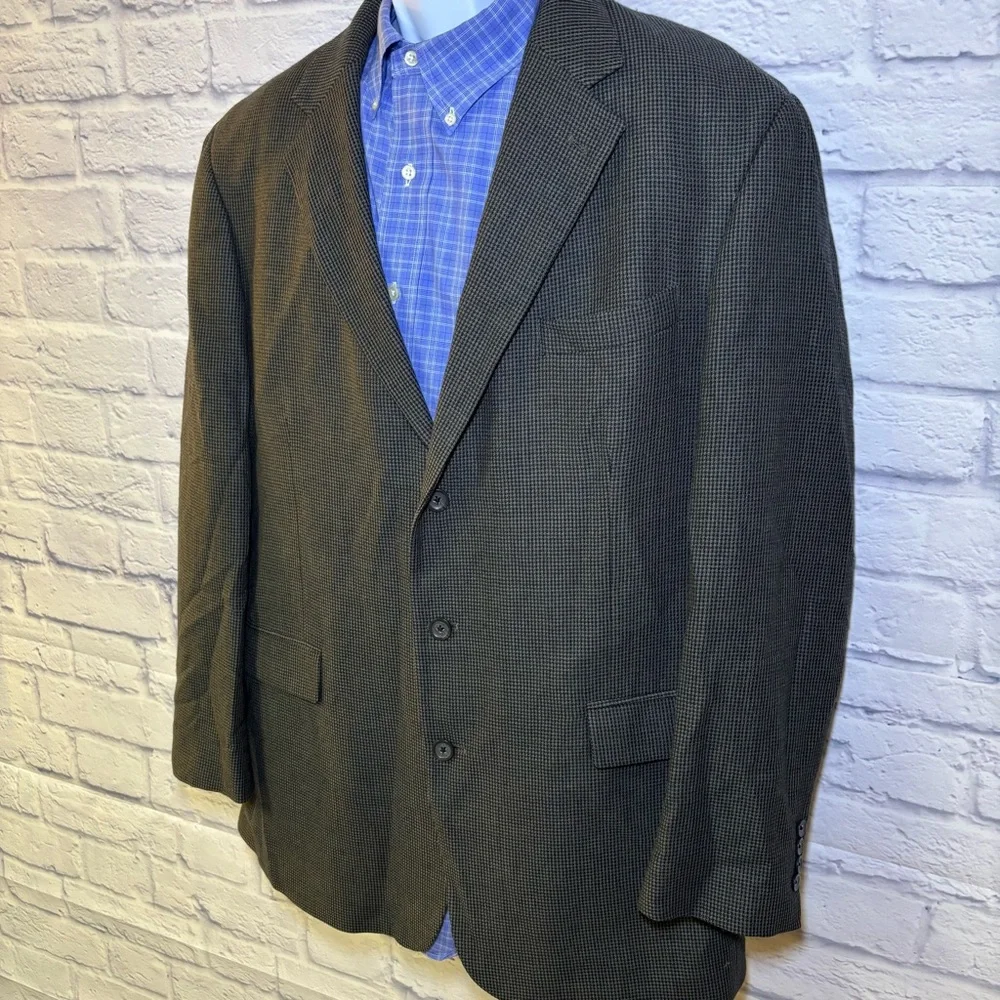 Oscar De La Renta Men's Blazer Jacket Size 46 Long Light Green Two Button Wool